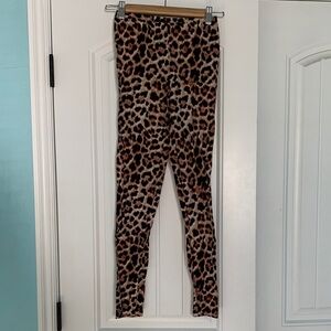 Derek Heart leopard print leggings S small black brown tan